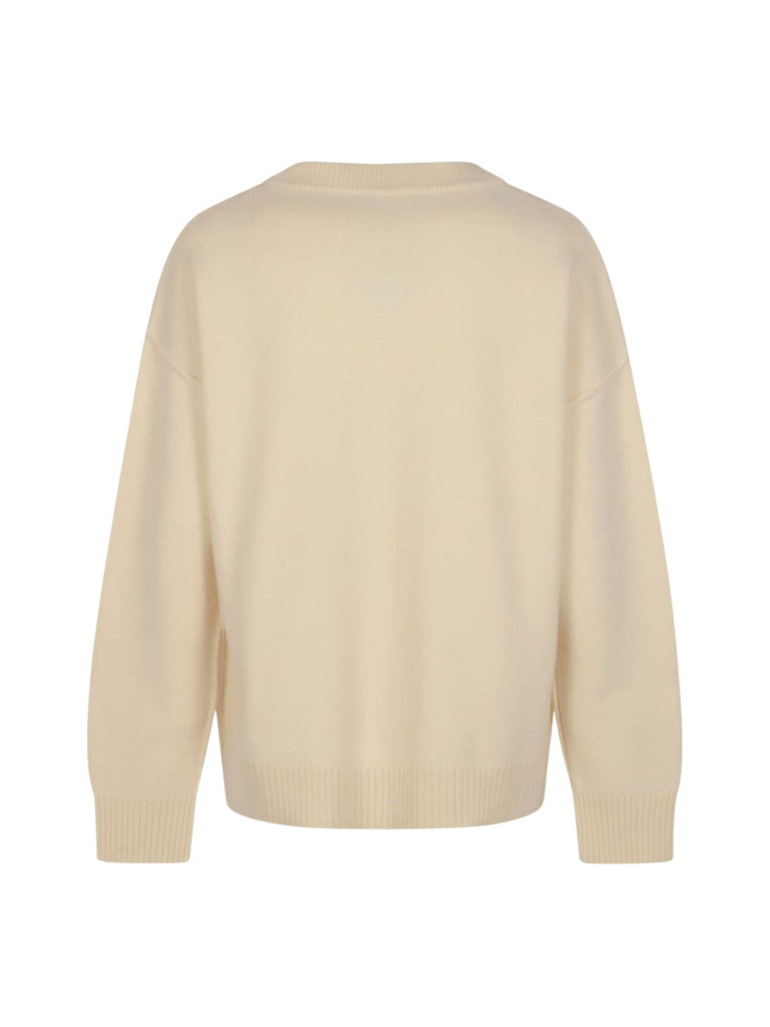 Beige Logo Wool Sweater 2
