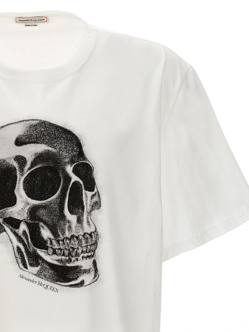 White Skull Print T-shirt 4