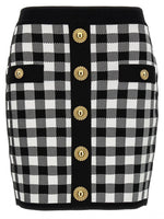 BlackWhite Logo Button Skirt 1