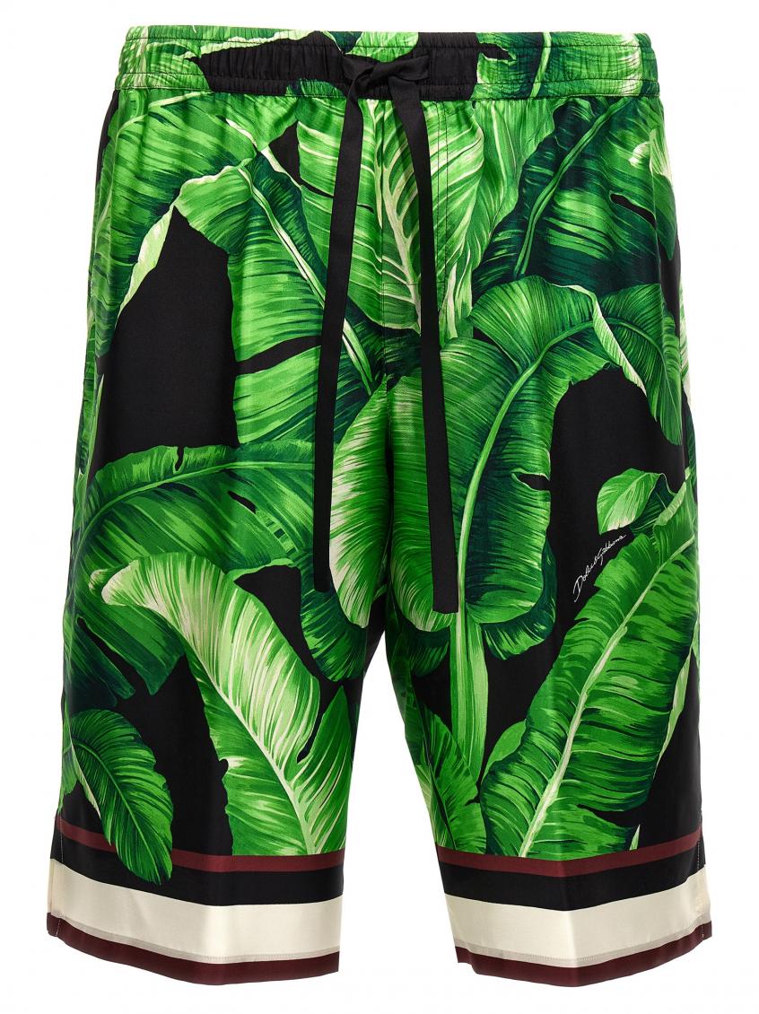 Green All Over Print Bermuda Shorts 2