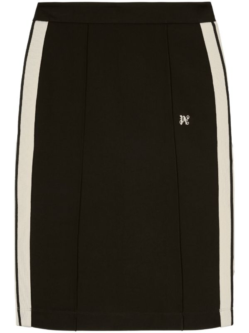 Black Monogram Midi Skirt 1