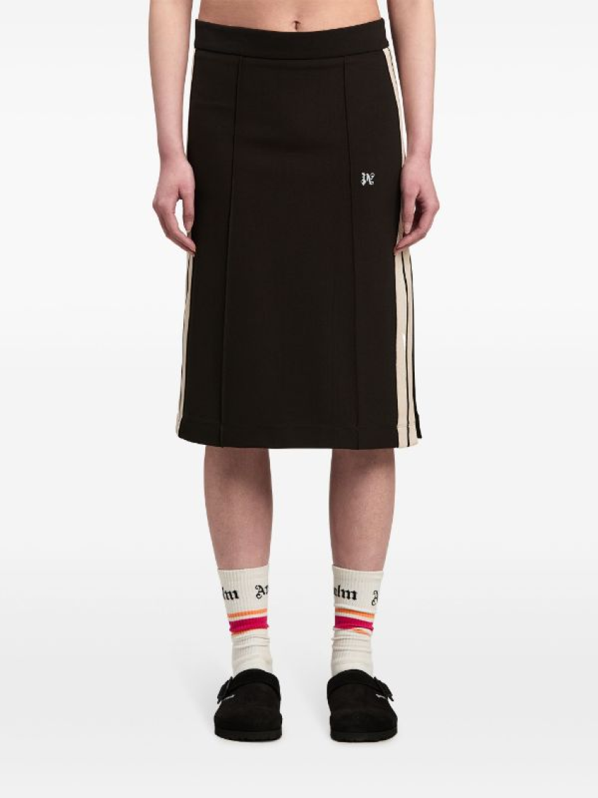 Black Monogram Midi Skirt 3