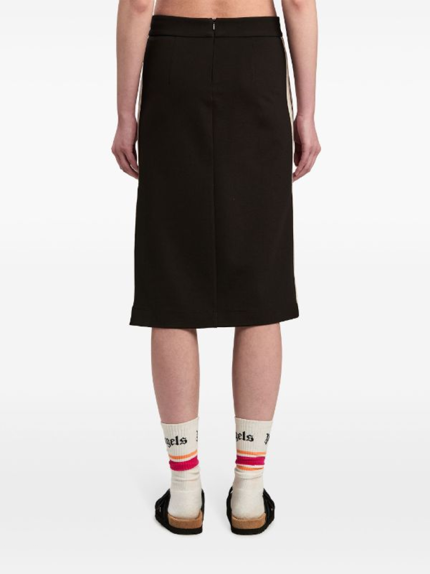Black Monogram Midi Skirt 4