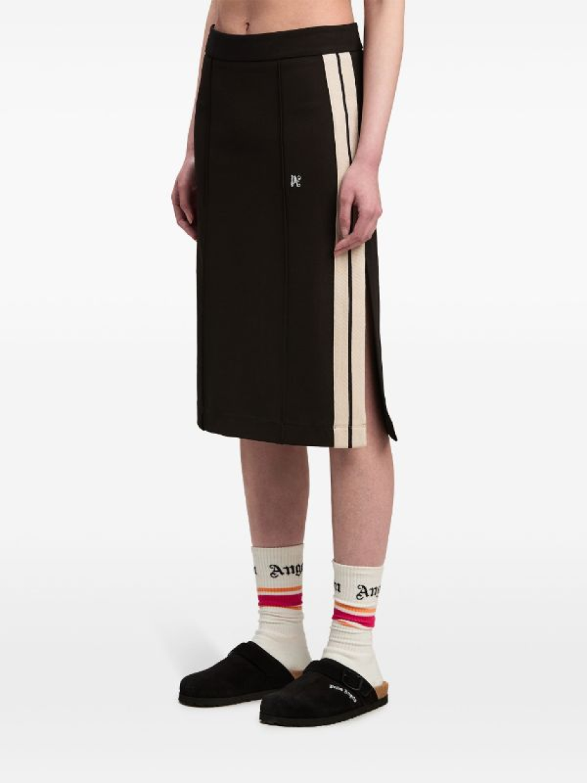 Black Monogram Midi Skirt 5