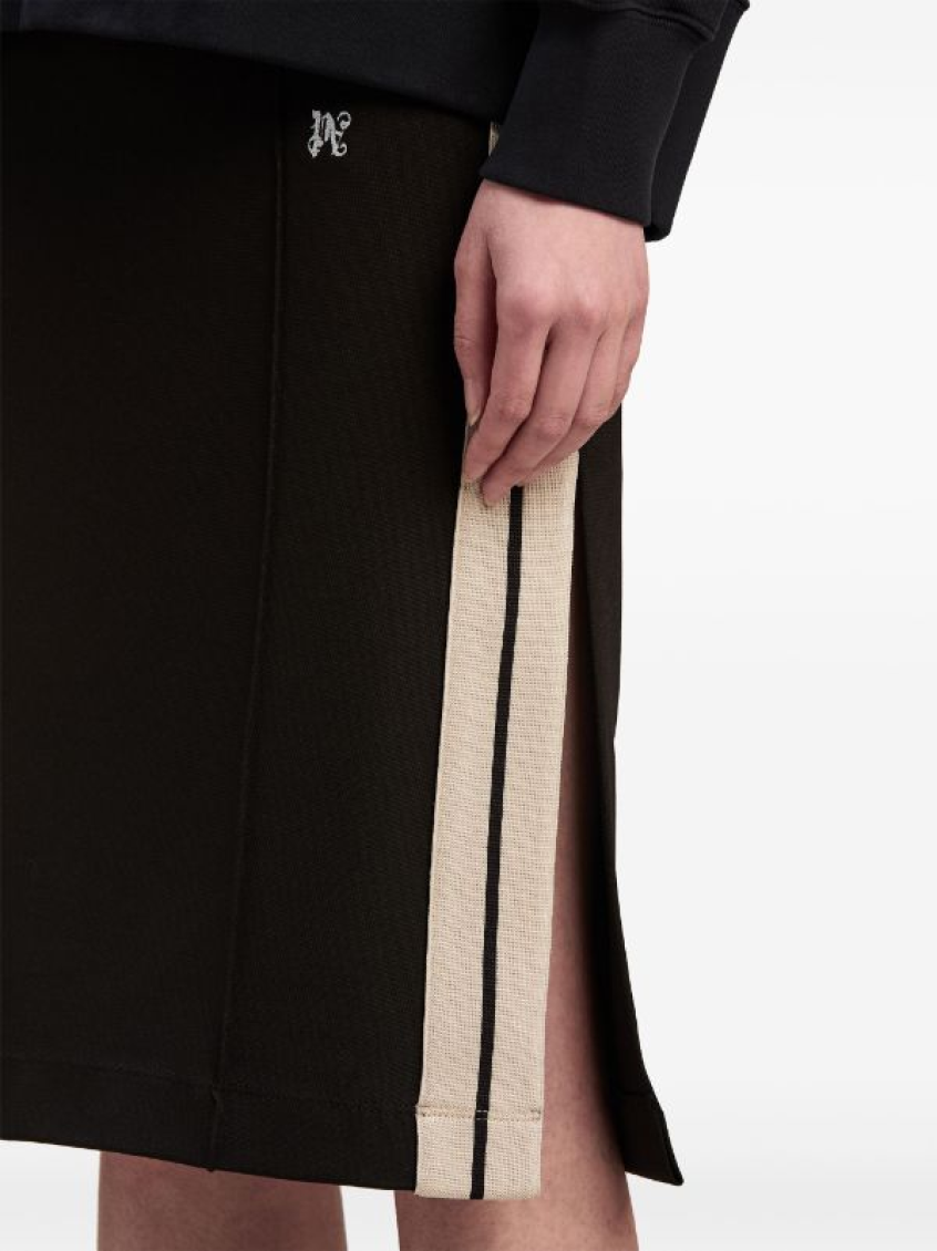 Black Monogram Midi Skirt 6