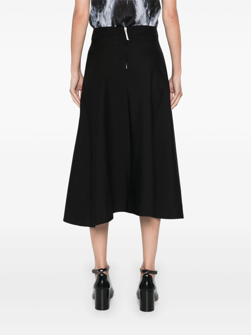Black Virgin-wool Midi Skirt 4