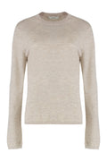 Beige Crew Neck Wool Sweater 1