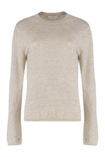 Beige Crew Neck Wool Sweater 1