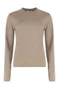 Beige Round Neck Wool Sweater 1
