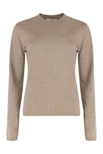 Beige Round Neck Wool Sweater 1