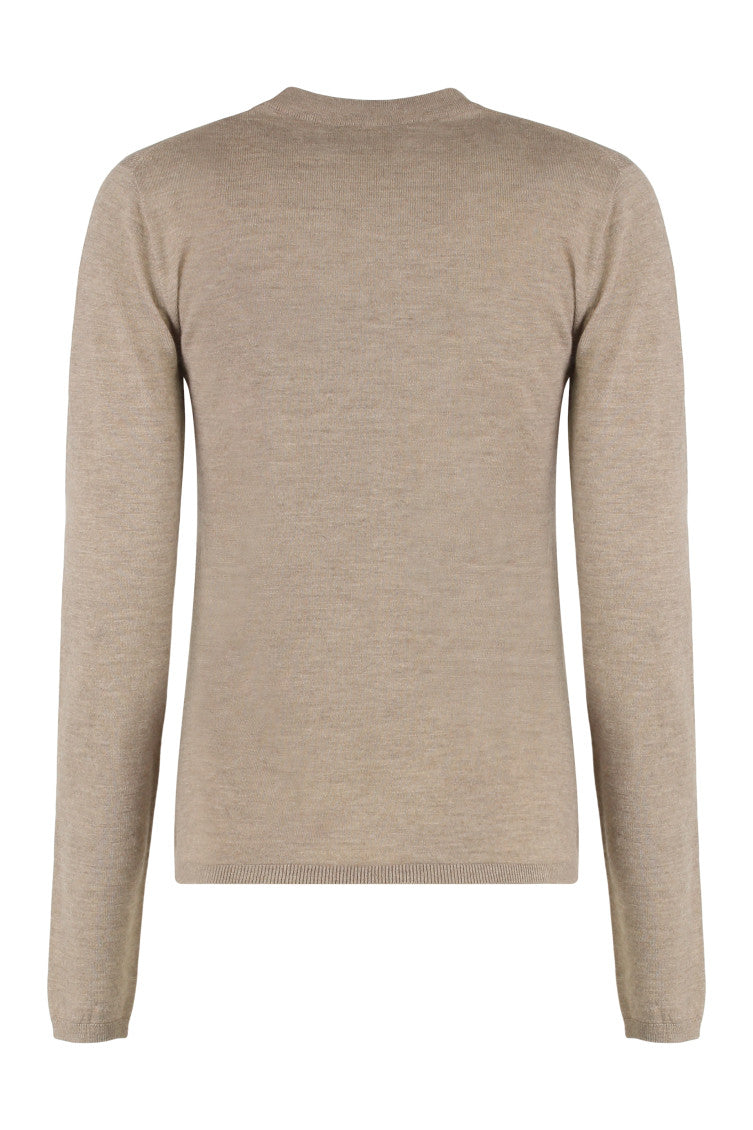 Beige Round Neck Wool Sweater 2