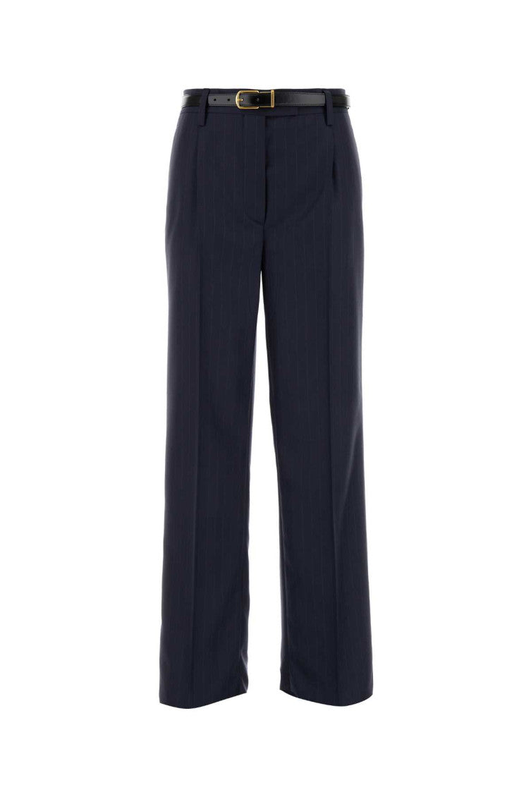 Blue Embroidered Wool Pant 1