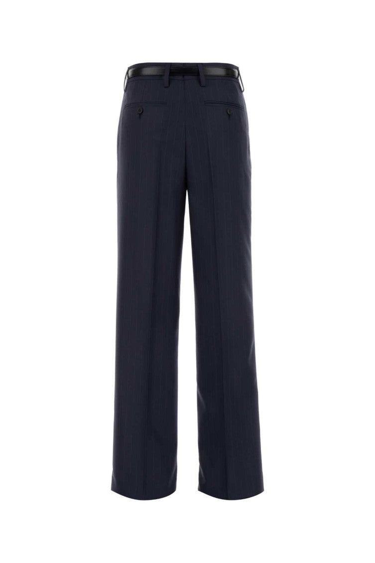 Blue Embroidered Wool Pant 2