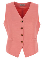 Pink Linen viscose vest 1