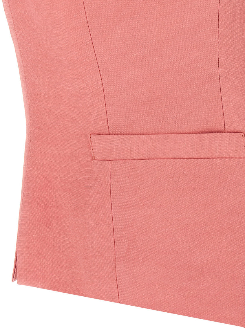 Pink Linen viscose vest 4