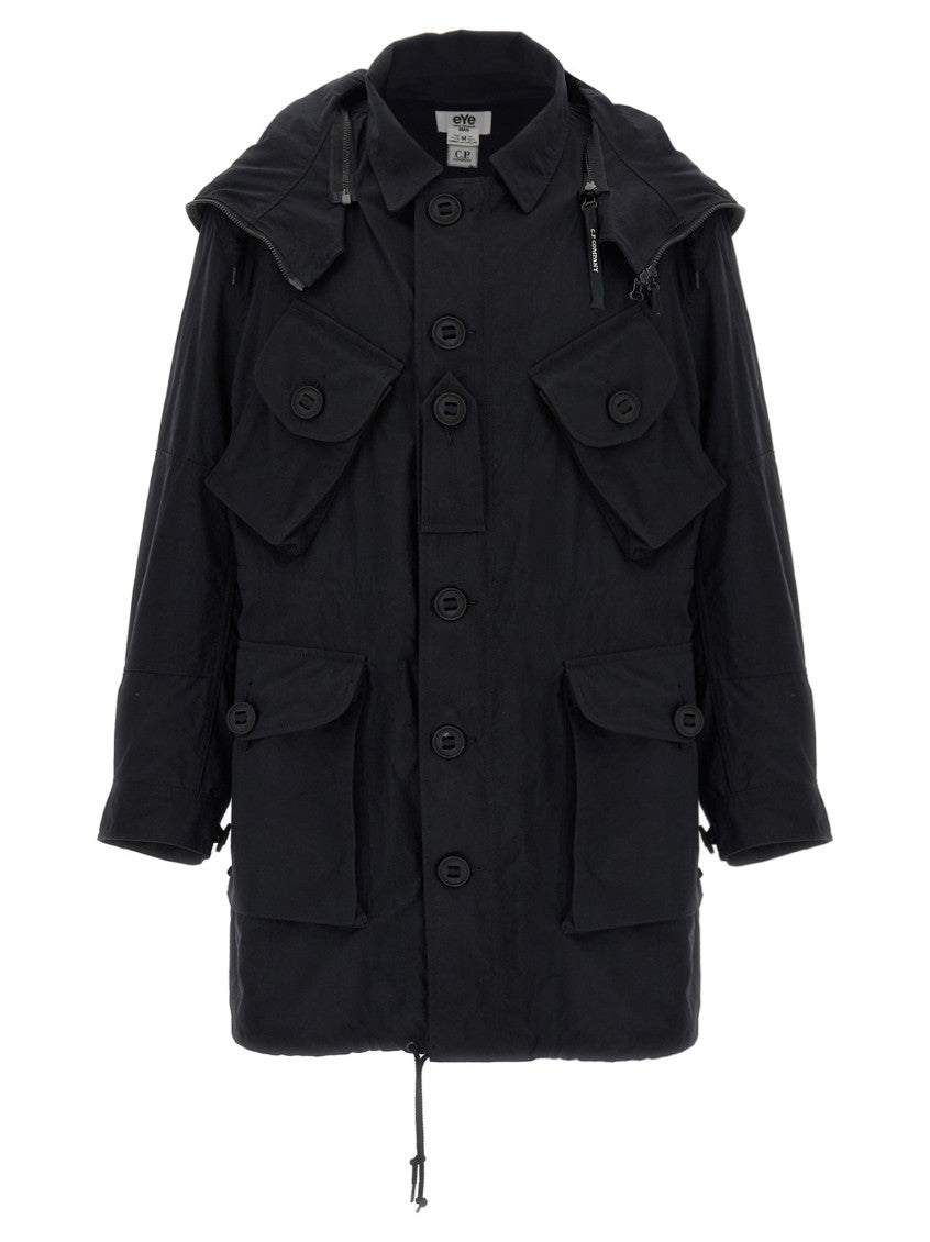 Black Removable Hood Parka 1