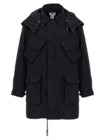Black Removable Hood Parka 1