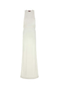 White Crepe jersey Long Dress 1