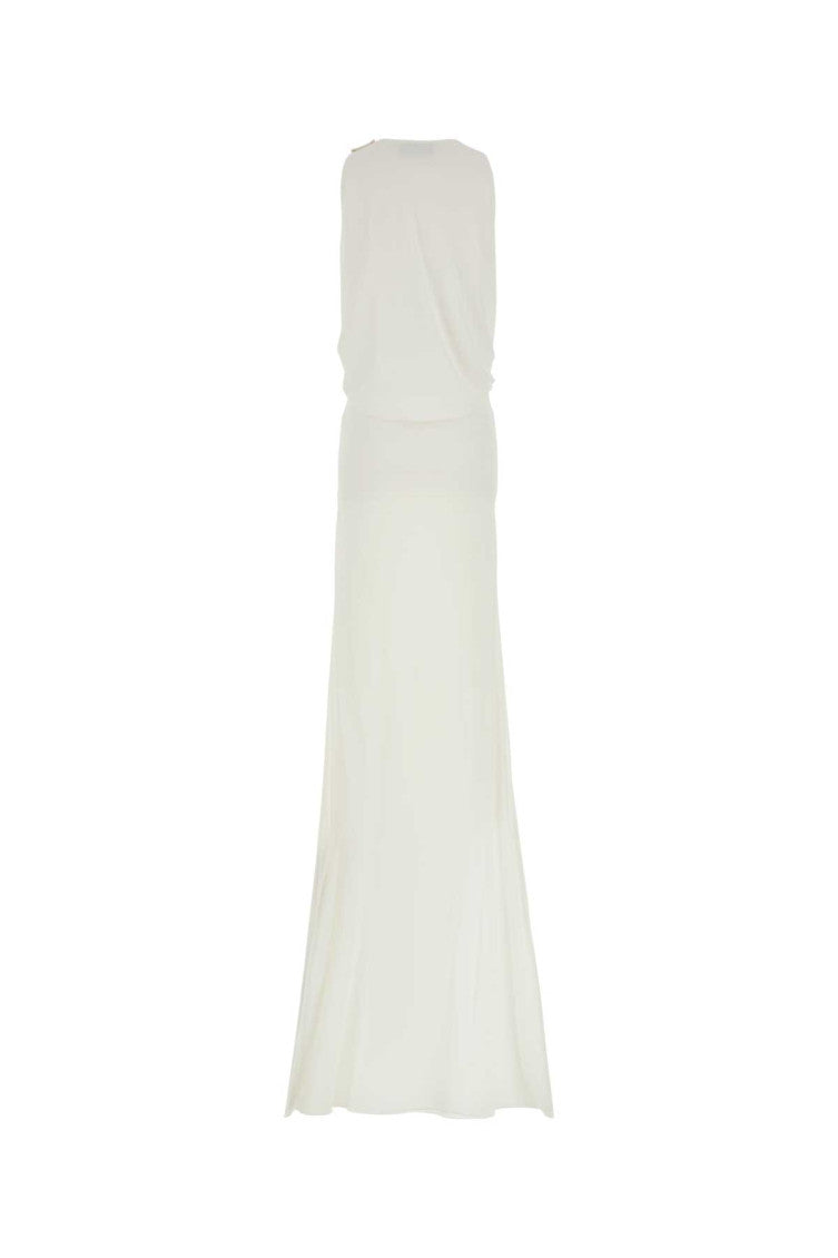 White Crepe jersey Long Dress 2