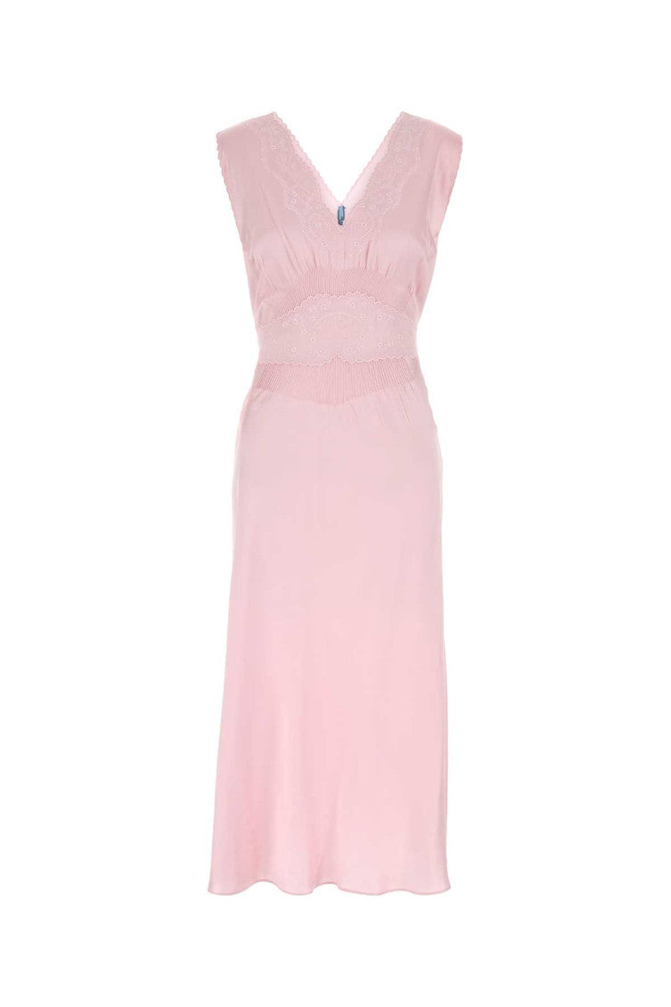 Pink satin dress 1