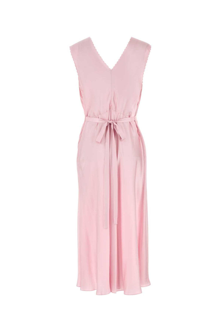 Pink satin dress 2