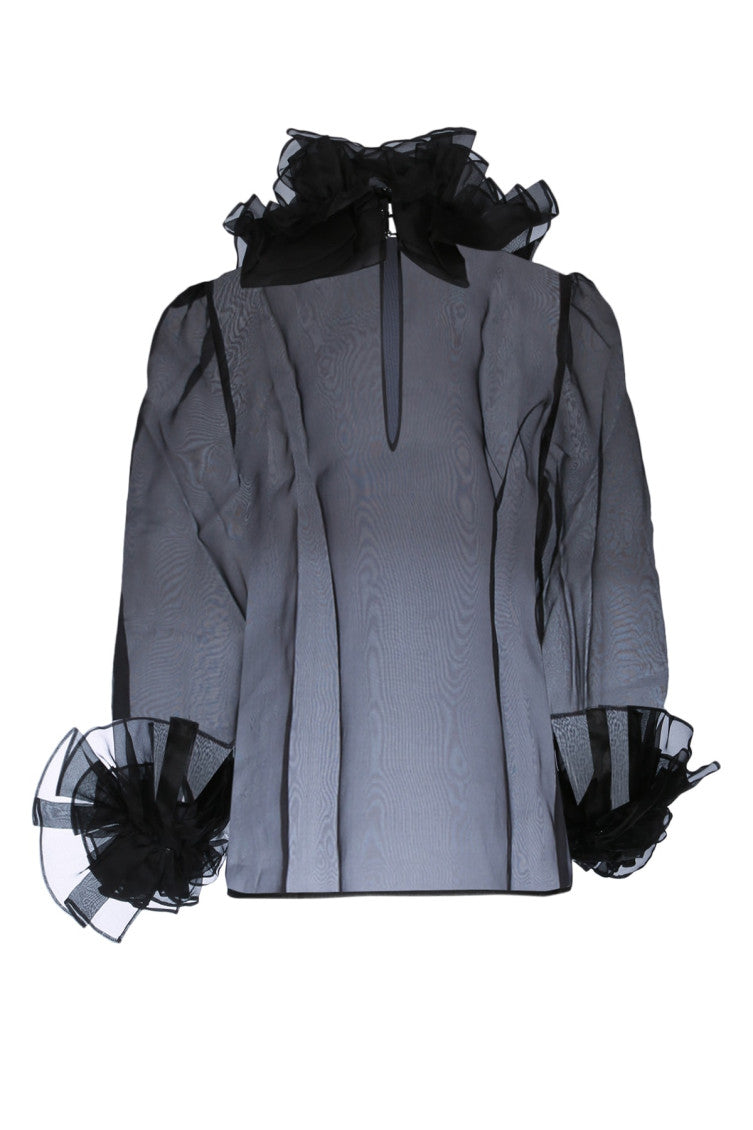 Black Ruffled Blouse 2