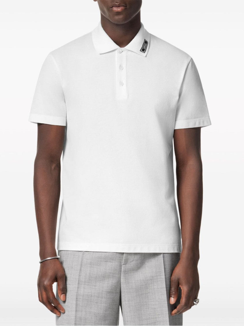 White Logo Piquet Polo 4