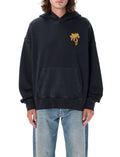 Black Burning Palm Cotton Hoodie 1