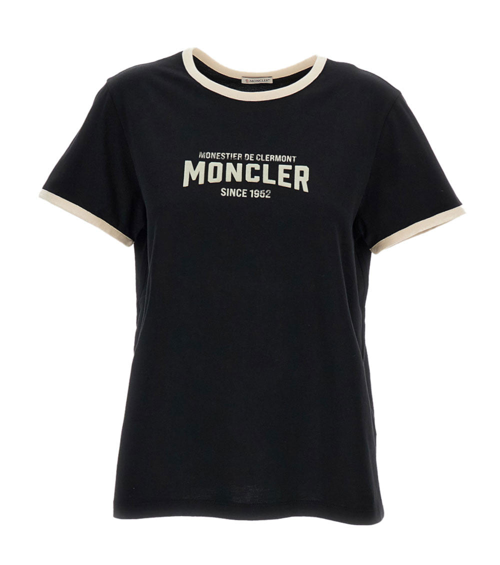 Black Crew Neck Logo Print T-Shirt 1