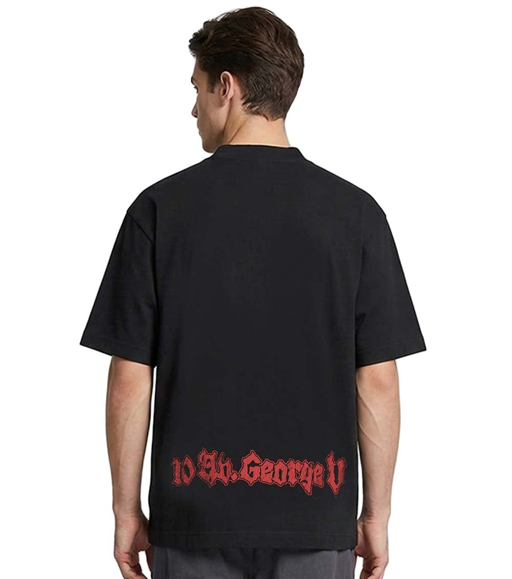 Black Crew Neck Printed T-Shirt 4