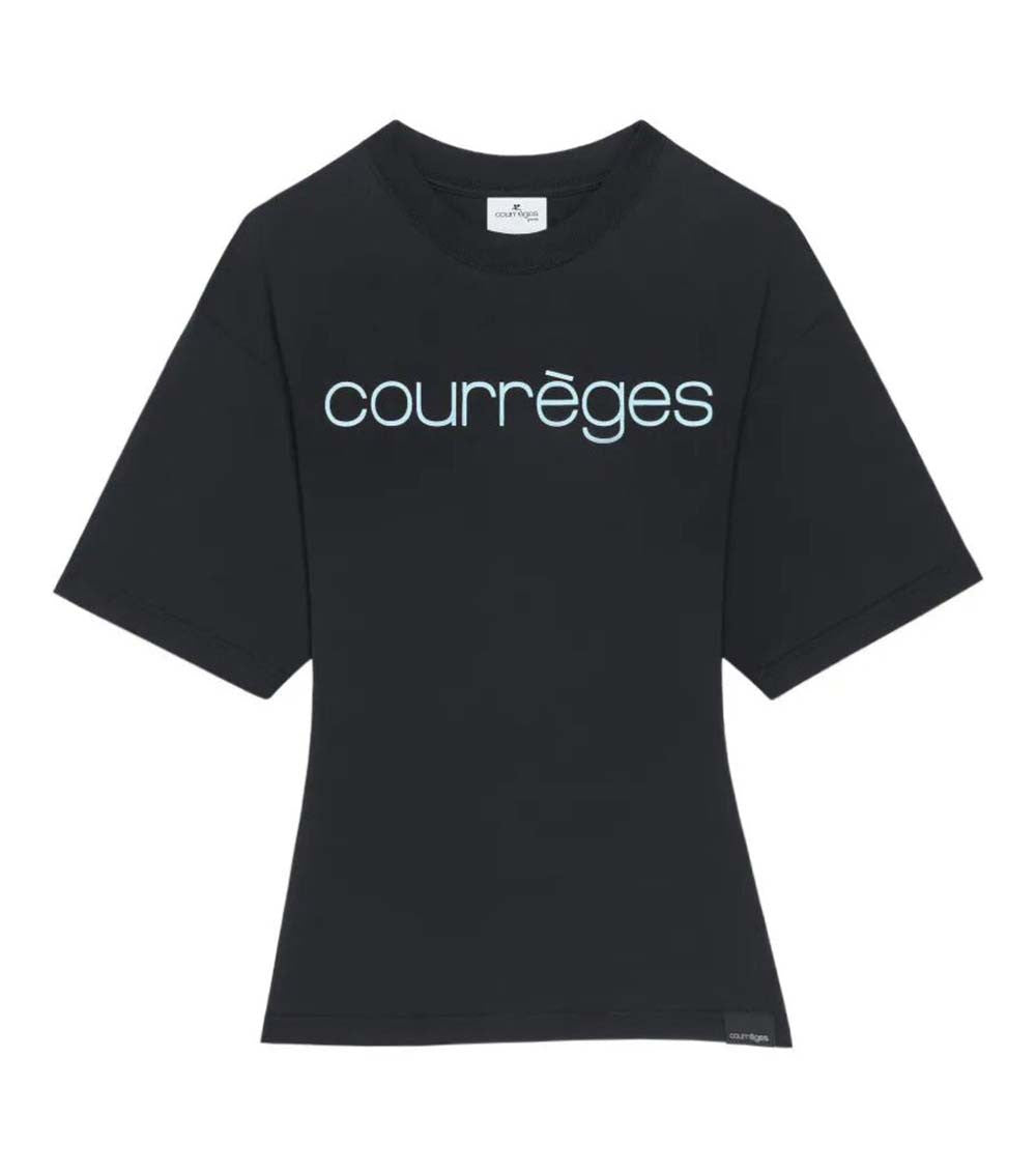 Black Round Neck Logo T-Shirt 1