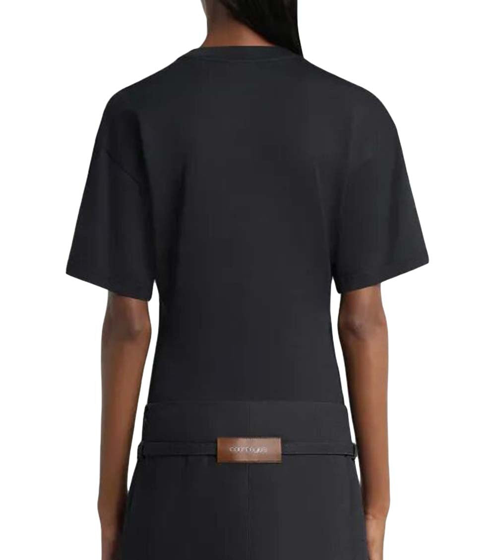 Black Round Neck Logo T-Shirt 3