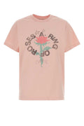 Light Pink Crew Neck Graphic Print T-Shirt 1