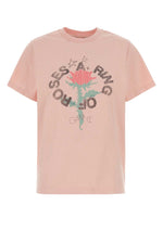 Light Pink Crew Neck Graphic Print T-Shirt 1