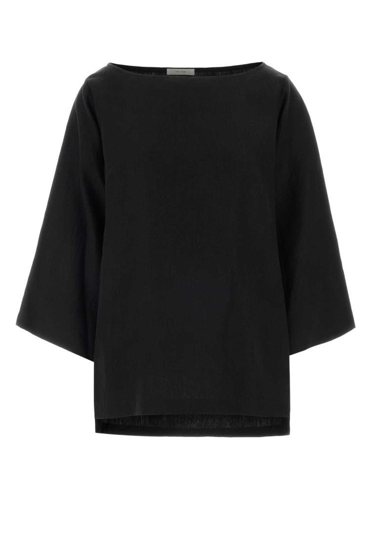Black Boat Neck T-Shirt 1