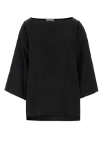 Black Boat Neck T-Shirt 1