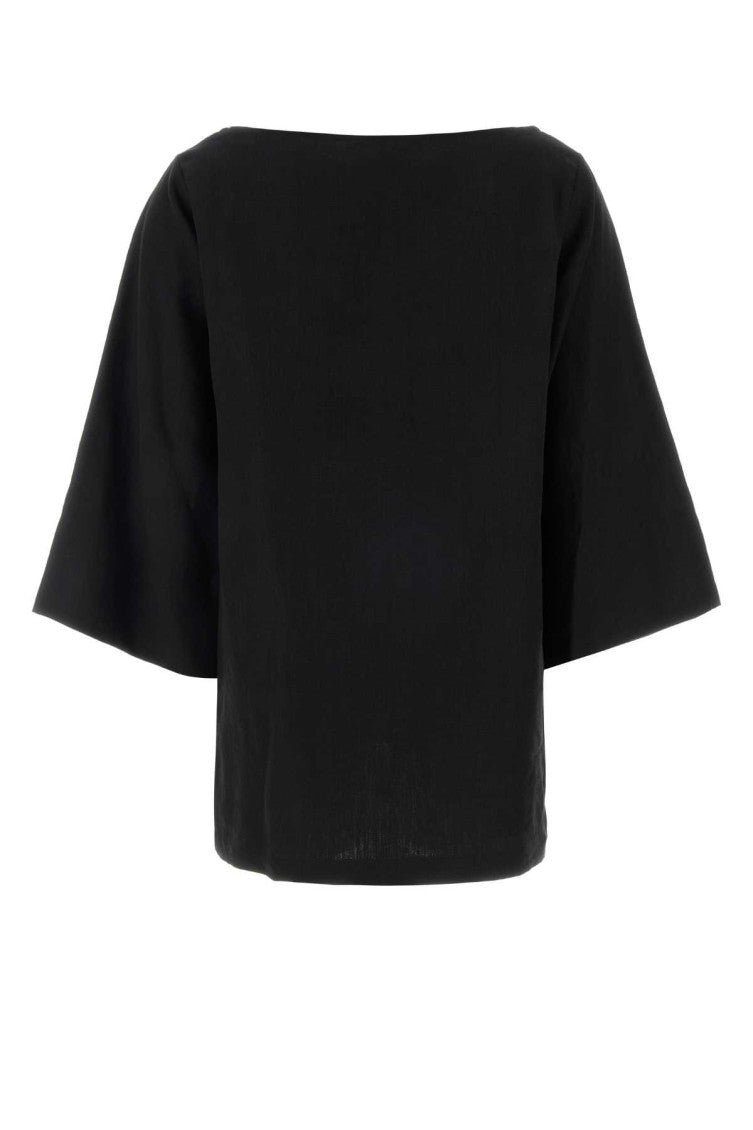 Black Boat Neck T-Shirt 2
