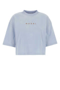 Light Blue Crew Neck Logo Print T-Shirt 1