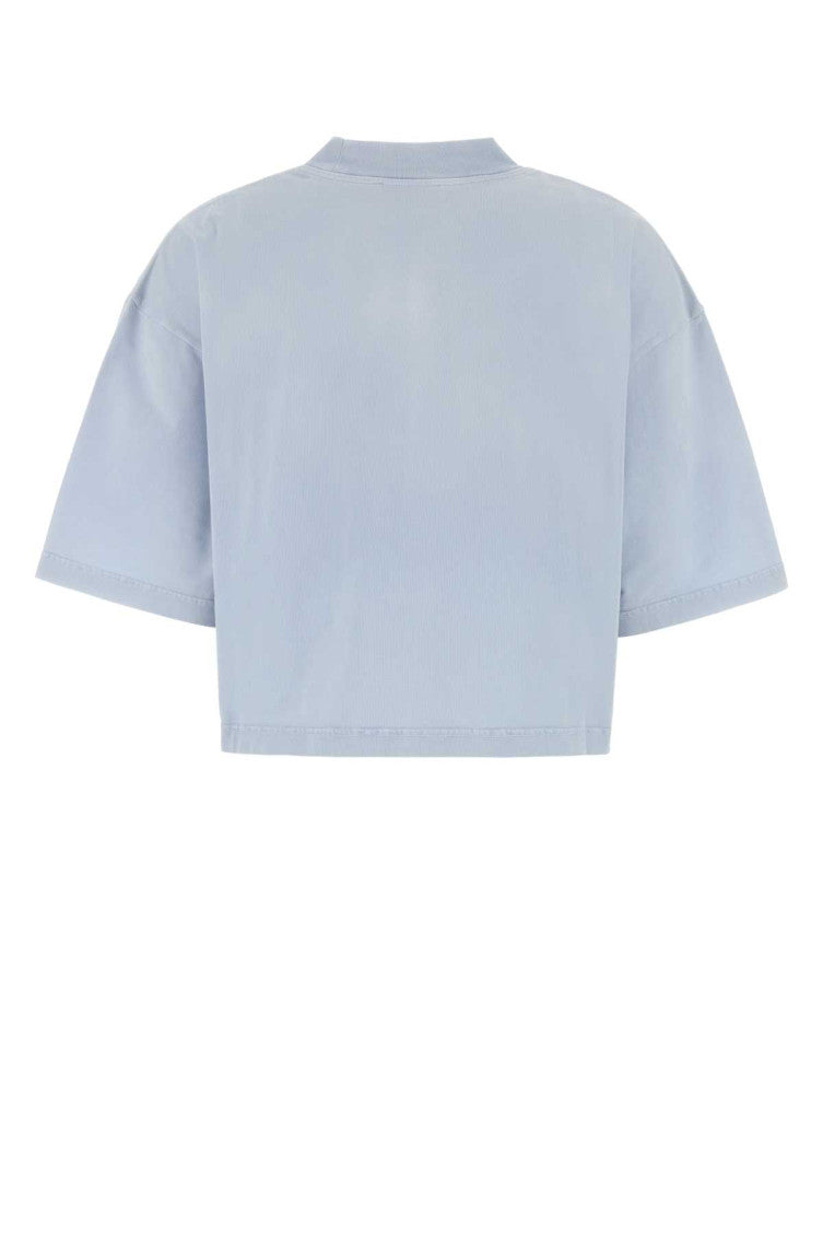 Light Blue Crew Neck Logo Print T-Shirt 2