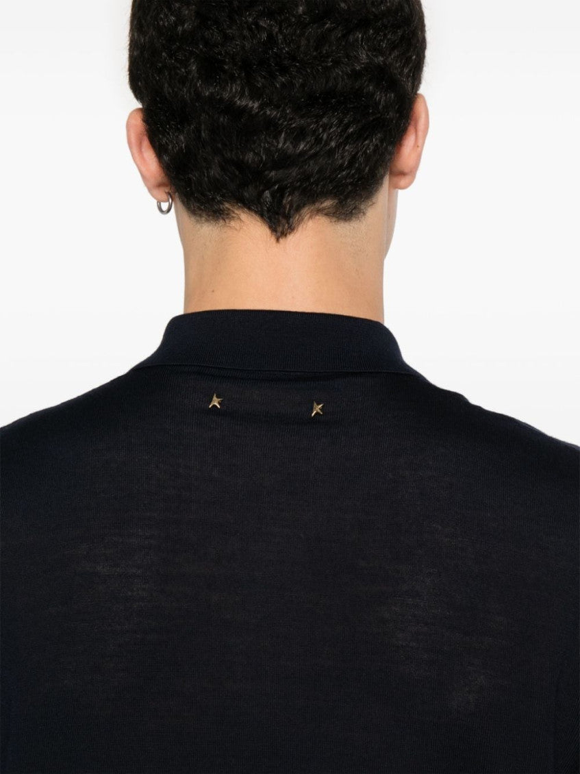 Blue Wool polo shirt 2