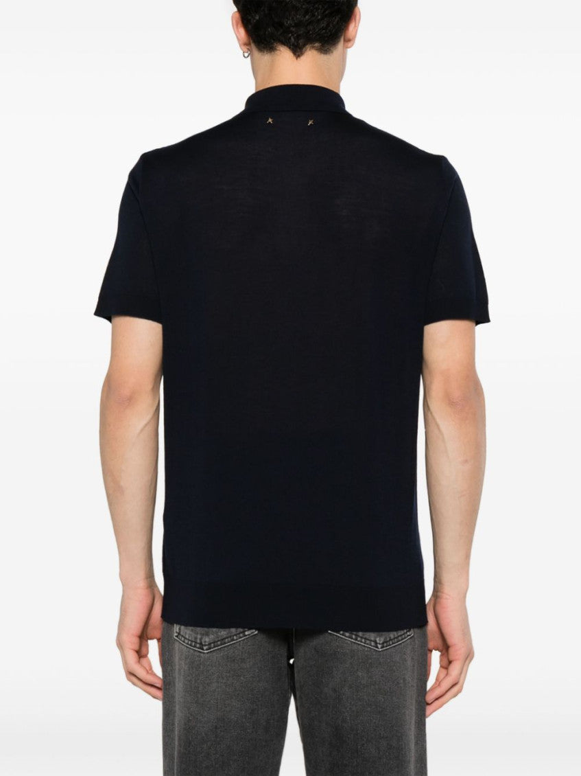 Blue Wool polo shirt 4