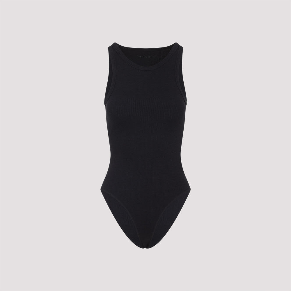 Black Sculpting Rib Jersey Bodysuit 3