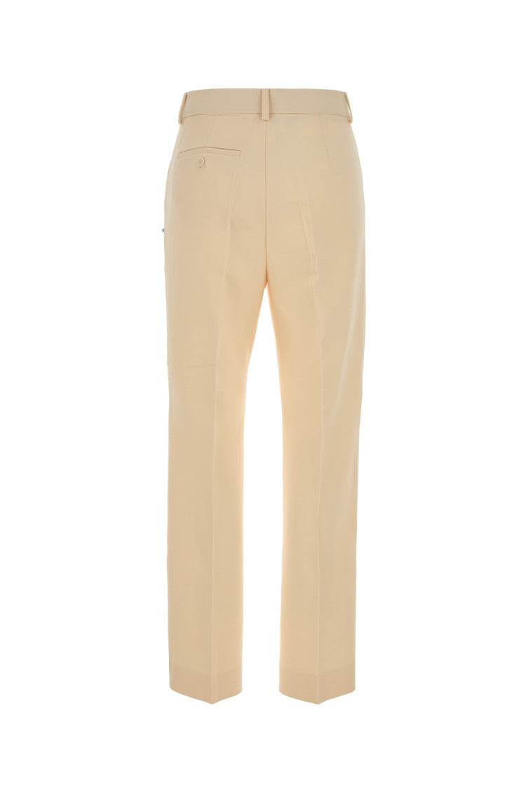 Beige pressed-crease trousers 2