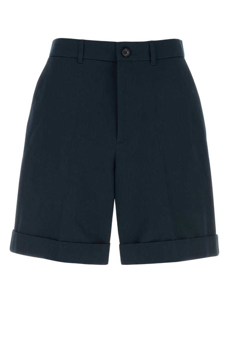 Navy Blue Solid Shorts 1