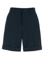 Navy Blue Solid Shorts 1