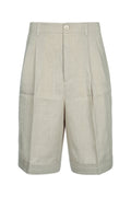Beige Solid Shorts 1