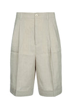 Beige Solid Shorts 1