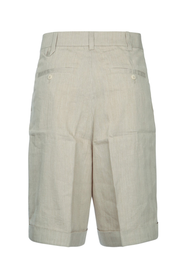 Beige Solid Shorts 2