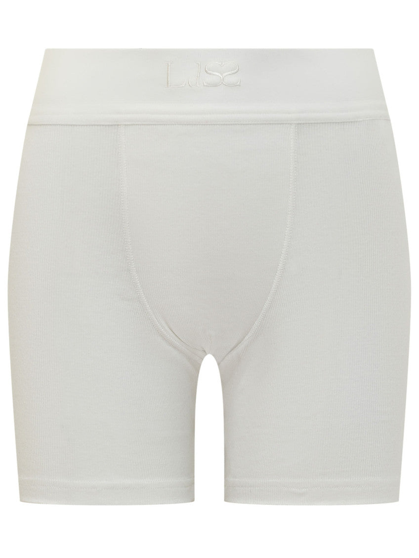 White Cotton Solid Shorts 1