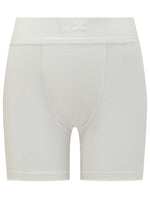 White Cotton Solid Shorts 1